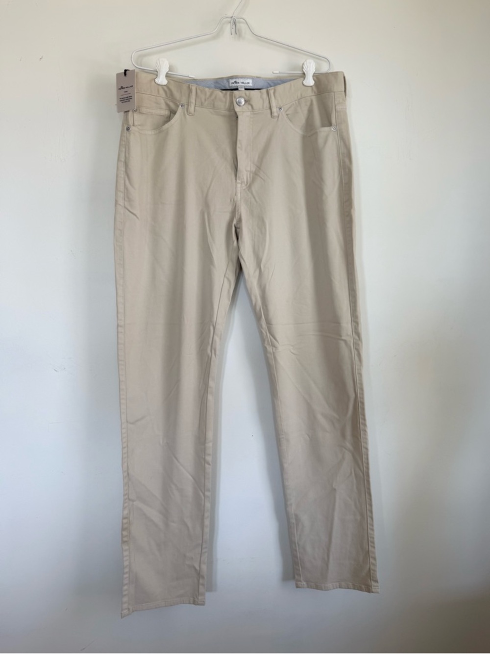 NWT Peter Millar Crown Ultimate Sateen Five-Pocket Pant in Sand, 36 x 34